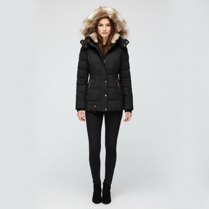 Victoria | Women's Slim Fit Hooded Winter Jacket Black
