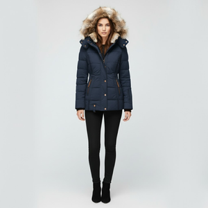 Victoria | Women's Slim Fit Hooded Winter Jacket Blue