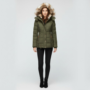Victoria | Women's Slim Fit Hooded Winter Jacket Green