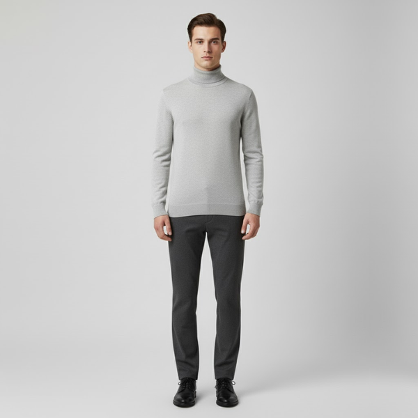 Zachary | Men’s Washable Turtleneck Jacket Grey